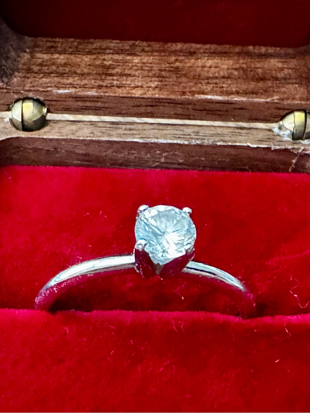 18K HGE & Cubic Zirconia Ring Size 9 (Heavy Gold Electroplate) Engagement VTG